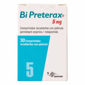 PERINDOPRIL / INDAPAMIDA. COMPRIMIDOS Cada comprimido contiene: Perindopril arginina 5 mg. Indapamida 1.25 mg. Caja con 30 comprimidos.