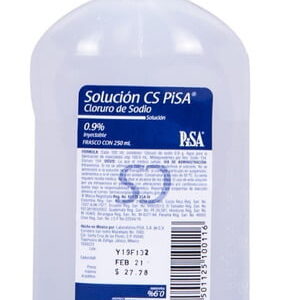 Cloruro de sodio. Solución Inyectable al 0.9%. Cada 100 ml contienen: Cloruro de sodio 0.9 g Agua Inyectable 100 ml Envase con 50 ml.
