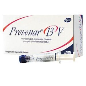Vacuna antineumocóccica conjugada con proteína d de haemophilus influenzae no tipificable (nhti). Suspensión Inyectable Cada dosis de 0.5 ml contiene: Polisacáridos de Streptococcus pneumoniae serotipos 1 5 6B 7F 9V 14 23F 1 µg Polisacárido de Streptococcus pneumoniae serotipos 4 18C 19F 3 µg Conjugado a la proteína D de Haemophilus influenzae no tipificable 13 µg Conjugado a toxoide tetánico 8 µg Conjugado a toxoide diftérico 5 µg. Envase con 10 jeringas prellenadas cada una con una dosis de 0.5 ml.