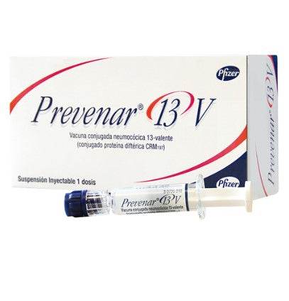 Vacuna antineumocóccica conjugada con proteína d de haemophilus influenzae no tipificable (nhti). Suspensión Inyectable Cada dosis de 0.5 ml contiene: Polisacáridos de Streptococcus pneumoniae serotipos 1 5 6B 7F 9V 14 23F 1 µg Polisacárido de Streptococcus pneumoniae serotipos 4 18C 19F 3 µg Conjugado a la proteína D de Haemophilus influenzae no tipificable 13 µg Conjugado a toxoide tetánico 8 µg Conjugado a toxoide diftérico 5 µg. Envase con 10 jeringas prellenadas cada una con una dosis de 0.5 ml.