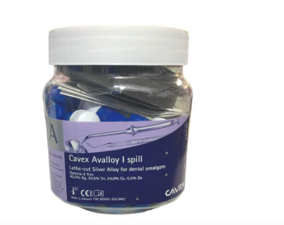 Amalgama dental. Polvo de aleación y mercurio. Las instituciones podrán elegir la concentración de los componentes. Envase con 50 cápsulas de 400 mg