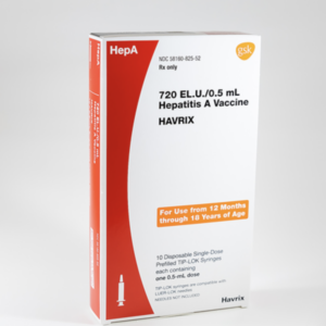 Vacuna Antihepatitis A. Suspensión Inyectable. Cada dosis de 0.5 ml contiene: Antígeno del virus de Hepatitis A (inactivado y purificado) 25 U. Envase con un frasco ámpula con 0.5 ml.
