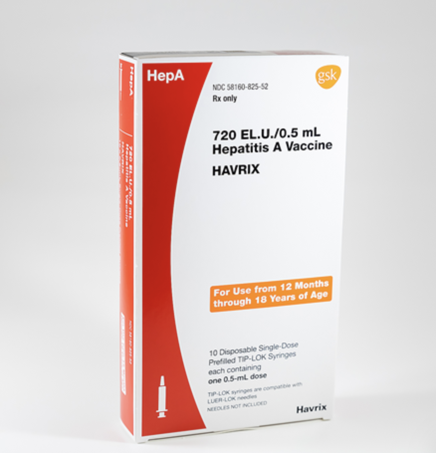 Vacuna Antihepatitis A. Suspensión Inyectable. Cada dosis de 0.5 ml contiene: Antígeno del virus de Hepatitis A (inactivado y purificado) 25 U. Envase con un frasco ámpula con 0.5 ml.