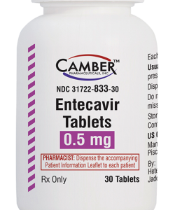 Entecavir. Tableta Cada Tableta contiene: Entecavir 0.50 mg Envase con 30 Tabletas.