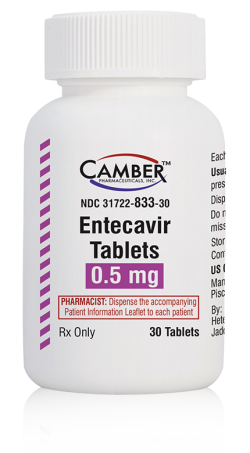 Entecavir. Tableta Cada Tableta contiene: Entecavir 0.50 mg Envase con 30 Tabletas.