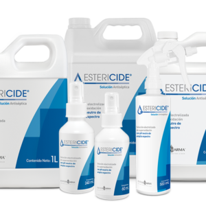 Antiséptico. Solución antiséptica de amplio espectro; electrolizada de superoxidación con pH neutro con efecto bactericida indicado como auxiliar en el lavado y tratamiento de infecciones en todo tipo de lesiones en piel y tejidos e irrigación quirúrgica. Solución al 0.002% de especies activas de cloro y oxígeno. Envase con 240 mL.
