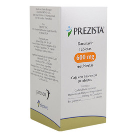 Darunavir. Tableta Cada Tableta contiene: Darunavir 600 mg. Envase con 60 Tabletas.