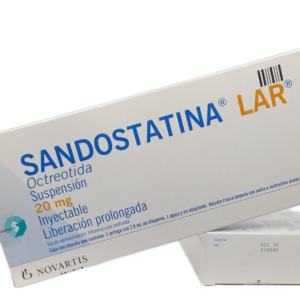 Octreotida. Suspensión Inyectable Cada frasco ámpula contiene: Acetato de octreotida equivalente a 20 mg de octreotida. Envase con un frasco ámpula y dos ampolletas con diluyente