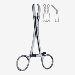 Pinza de reducción para mandíbula con rodillo de presión. Longitud 260 mm.