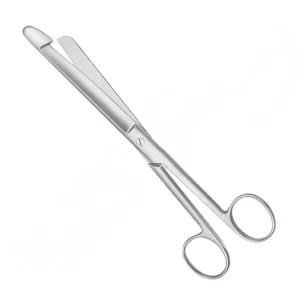 Tijera De Disección. Tijera para enterotomía recta con punta en forma de oliva en una de sus ramas de 210 mm. de longitud.