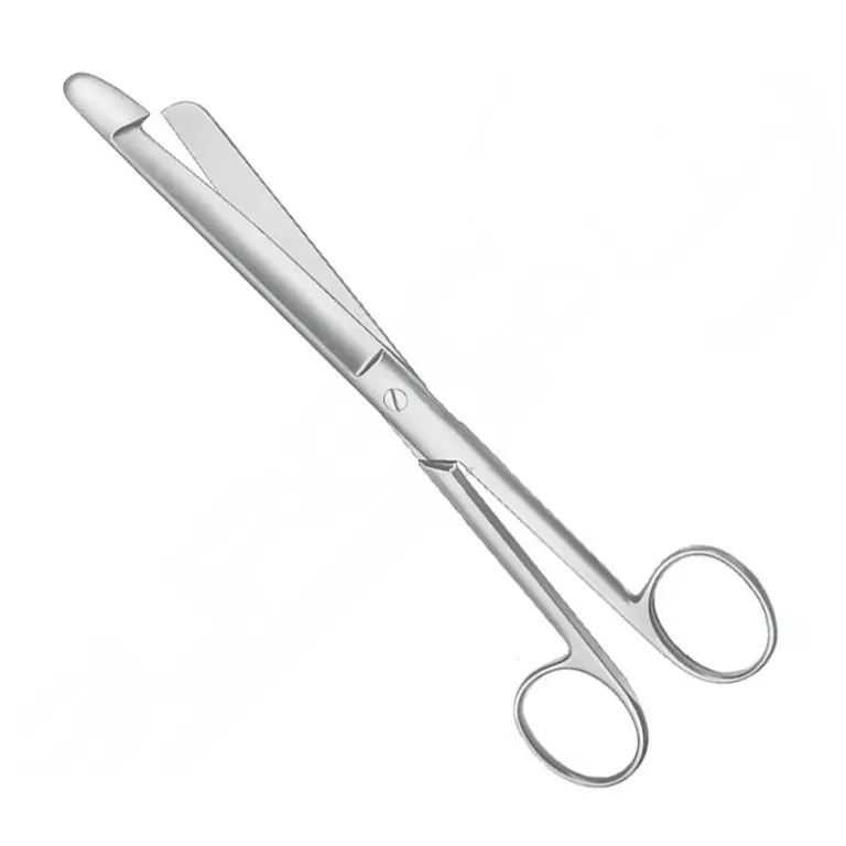 Tijera De Disección. Tijera para enterotomía recta con punta en forma de oliva en una de sus ramas de 210 mm. de longitud.