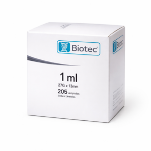 Jeringas. Jeringa para insulina de plástico grado médico; graduada de 0 a 100 unidades con capacidad de 1 ml. Con aguja de acero inoxidable longitud 13 mm calibre 27 G. Estéril y desechable. Pieza.
