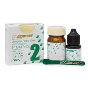 Cementos. Ionómero de vidrio restaurativo II.Color No. 21. Polvo 15 g. Silicato de aluminio 95% -97%. Ácido poliacrílico 3% - 5%. Líquido 10 g 8 ml.Ácido poliacrílico 75%. Ácido tartárico 10% -15%. Barniz compatible líquido 10 g. Estuche.