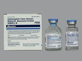 Factor VIII de la coagulación sanguínea humano/factor de von willebrand. Solución Inyectable Cada frasco ámpula con liofilizado contiene: Factor VIII de la coagulación sanguínea humano 500 UI. Factor de Von Willebrand 1200 UI. Envase con un frasco ámpula con liofilizado y un frasco ámpula con 10 ml de diluyente.