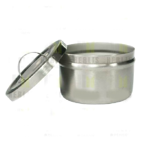 Torundera con tapa de acero inoxidable 250 ml de capacidad.
