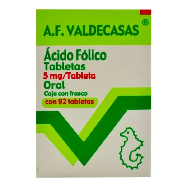 Ácido Fólico 5 mg Caja con 92 Tabletas – Farmacia Sanorim